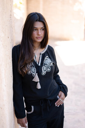 Blouse Corazon Embroidery Black