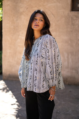 Blouse Corazon Print Black