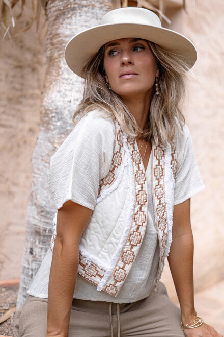 Short Gilet Nomad Ecru