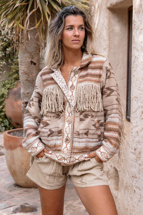 Short Fringe Jacket Nomad Natural