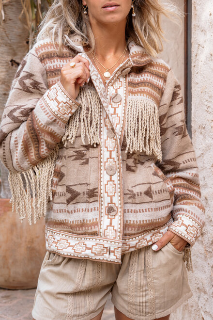 Short Fringe Jacket Nomad Natural