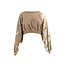 ibzmode Cropped Sweater Brisha Taupe Tie Dye