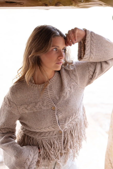 Fringe Jacket Daira Taupe