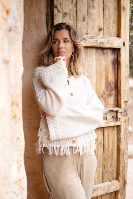 Fringe Jacket Daira Ecru