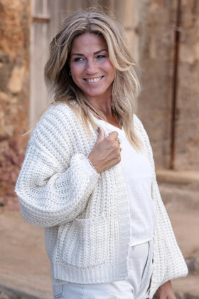 Short Sparkling Cardigan Ersilia Ivory