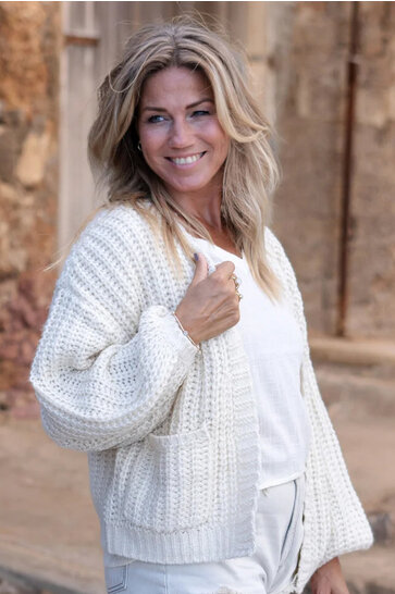Short Sparkling Cardigan Ersilia Ivory