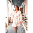 ibzmode Robe courte à volants Sparkle Ecru Gold