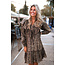 ibzmode Kurzes Kleid Ruffle Sparkle Taupe Gold