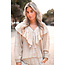 ibzmode Bluse Ruffle Sparkle Ecru Gold