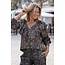 ibzmode Bluse Ruffle Sparkle Schwarz Gold