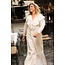 ibzmode Langes Kleid Ruffle Sparkle Ecru Gold
