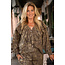 ibzmode Bluse Ruffle Sparkle Taupe Gold