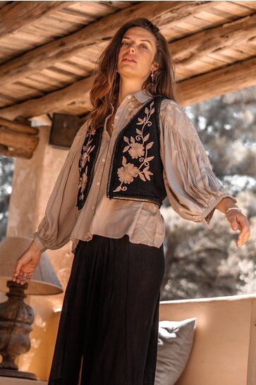 Blusa Luciana Romance Topo Claro