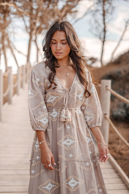 Dress Ida Ethnic Taupe Print