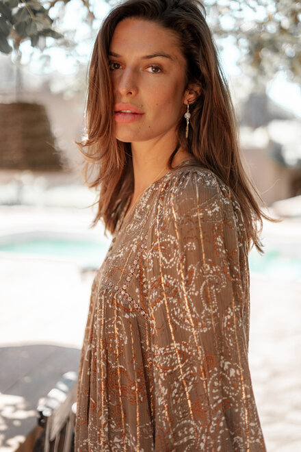 Dress Gina Paisley Taupe