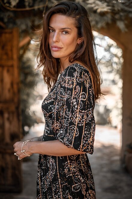 Vestido Santi Paisley Negro