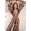 ibzmode Crop Top Emika Brown Print