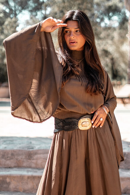 Flair Top Loua Dark Taupe