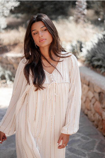 Dress Gina Stripe Ecru