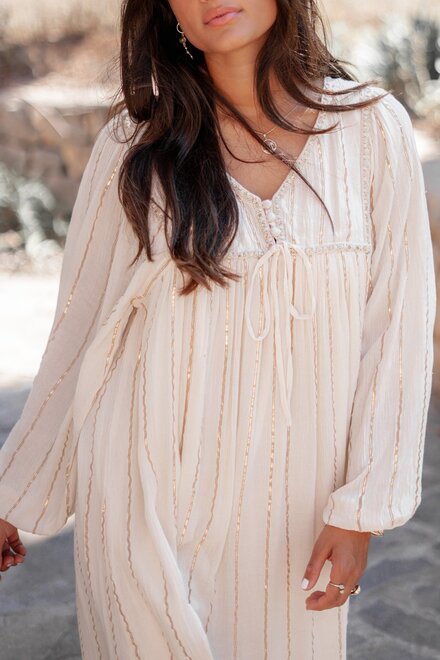Dress Gina Stripe Ecru