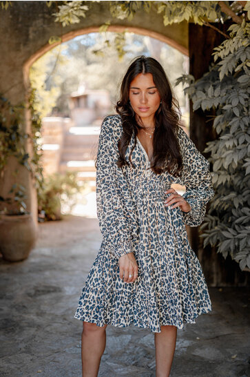 Vestido corto Famme Leopard