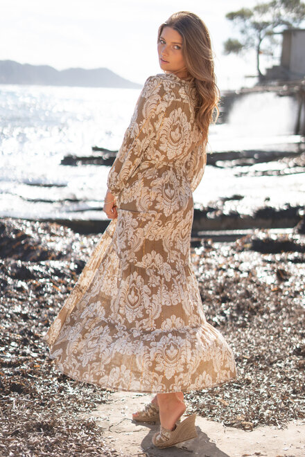 Dress Gloria Baroque Taupe Print