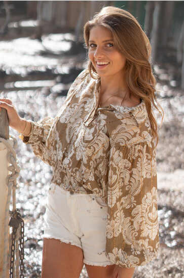 Blouse Briso Baroque Taupe print