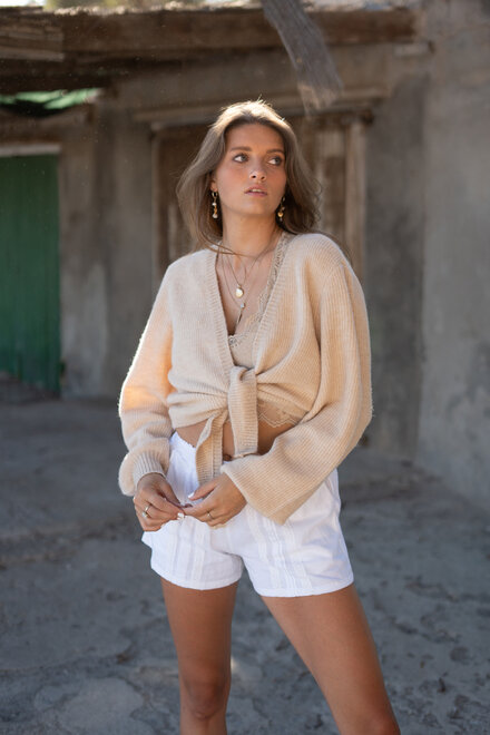 Cardigan Lana Trenza Sand