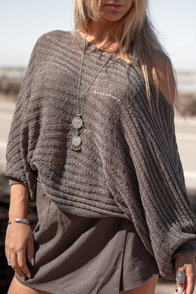 Demi Batwing Sweater Dark Taupe