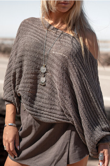 Demi Batwing Sweater Dark Taupe