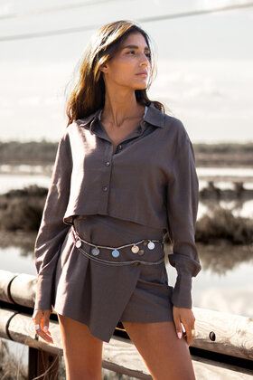 Seth Skort Dark Taupe