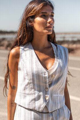 Sophia Stripe Gilet Stripe