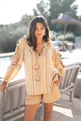 Blouse Tassel Riqueza Light Taupe