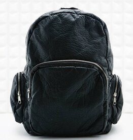 Black leather backpack