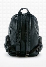 Black leather backpack