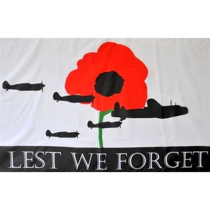 Vlag Poppy Lest We Forget RAF vlag