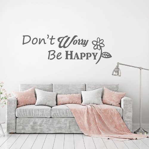 Muursticker Don't worry be happy Muursticker Don't worry be happy
