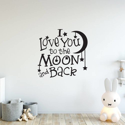 Muursticker I Love you to the moon and back Muursticker I Love you to the moon and back