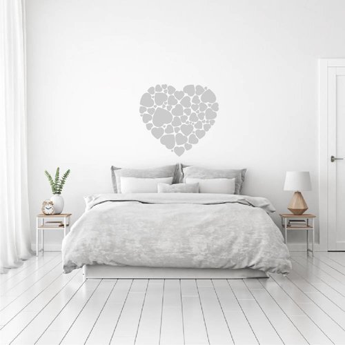 Muursticker hart in hartjes Muursticker hart in hartjes