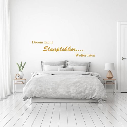 Muursticker Droom zacht slaaplekker welterusten Muursticker Droom zacht slaaplekker welterusten