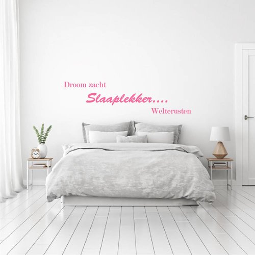 Muursticker Droom zacht slaaplekker welterusten Muursticker Droom zacht slaaplekker welterusten