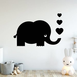 Muursticker olifant met hartjes Muursticker olifant met hartjes
