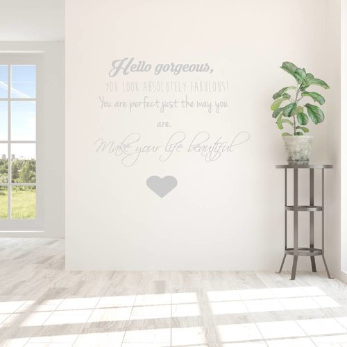 Muursticker Hello gorgeous, Muursticker Hello gorgeous,