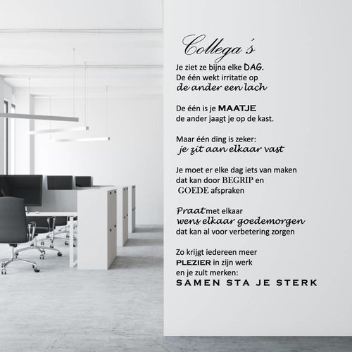 Muursticker Collega's Je ziet ze bijna elke dag Muursticker Collega's Je ziet ze bijna elke dag