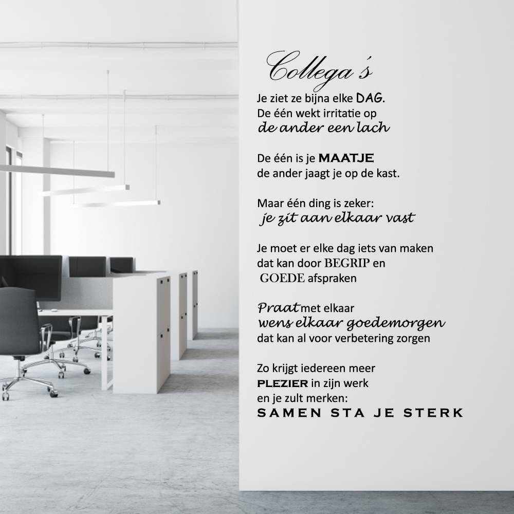 Muursticker Collega's Je ziet ze bijna elke dag