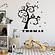 Muursticker Boom met vogels en naam