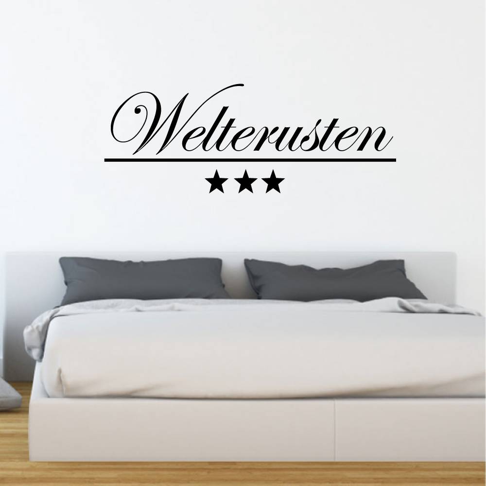 Muursticker Welterusten met sterren