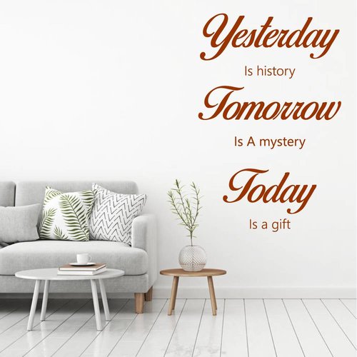 Muursticker yesterday tomorrow today Muursticker yesterday tomorrow today