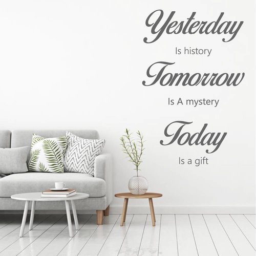 Muursticker yesterday tomorrow today Muursticker yesterday tomorrow today