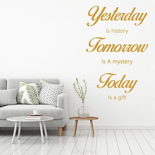 Muursticker yesterday tomorrow today Muursticker yesterday tomorrow today